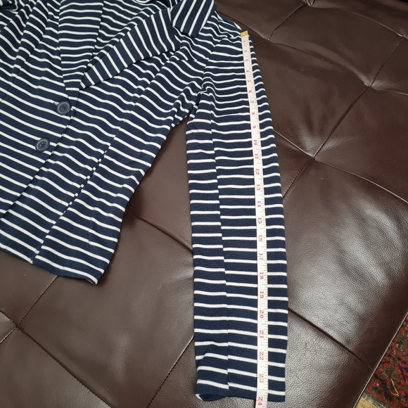 Forever 21 Navy White Stripes Blazer Jacket Women's Size M - Picture 16 of 16